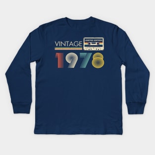 Vintage 1978 Limited Edition Cassette Kids Long Sleeve T-Shirt
